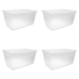 Sterilite 10 Pack 6 Qt. Clear Shoe Containers Plastic Storage Boxes with Gray Lids Walmart