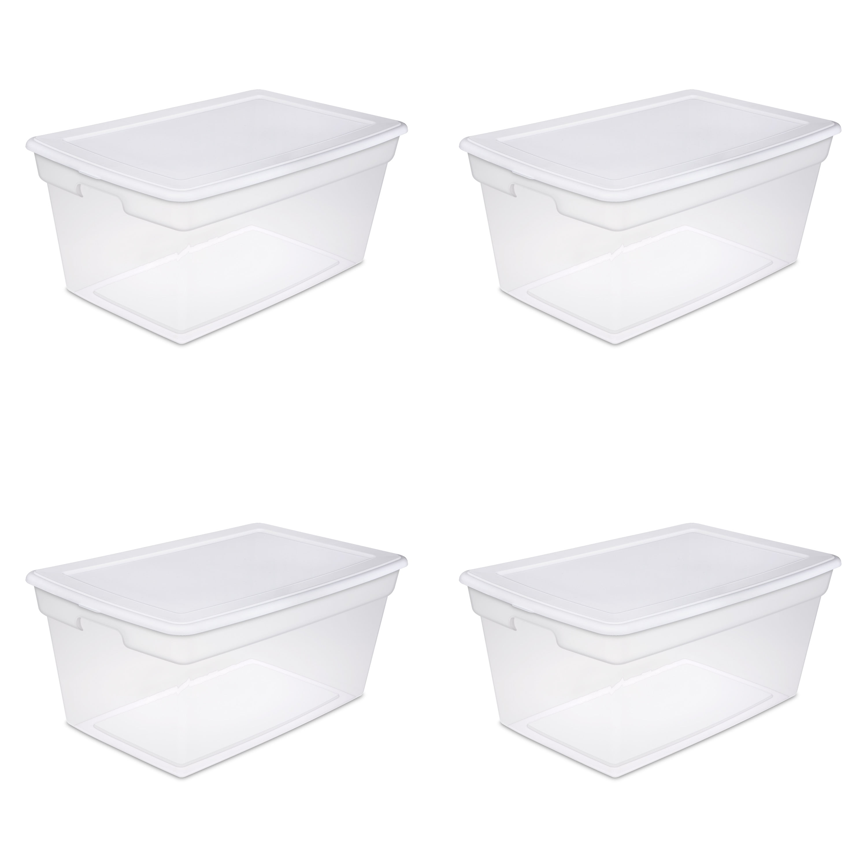 Sterilite 90 Quart Storage Box Container with Clear Base & White