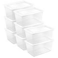 thumbnail image 1 of Sterilite 90 Qt Storage Box, Stackable Plastic Container, Home Organizer, White, 8 Pack, 1 of 8