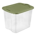 thumbnail image 1 of Sterilite Large EZ Carry Storage Bin, 95 Quart Clear Plastic Storage Container with Full-Grip Handles, Green, 1 of 13