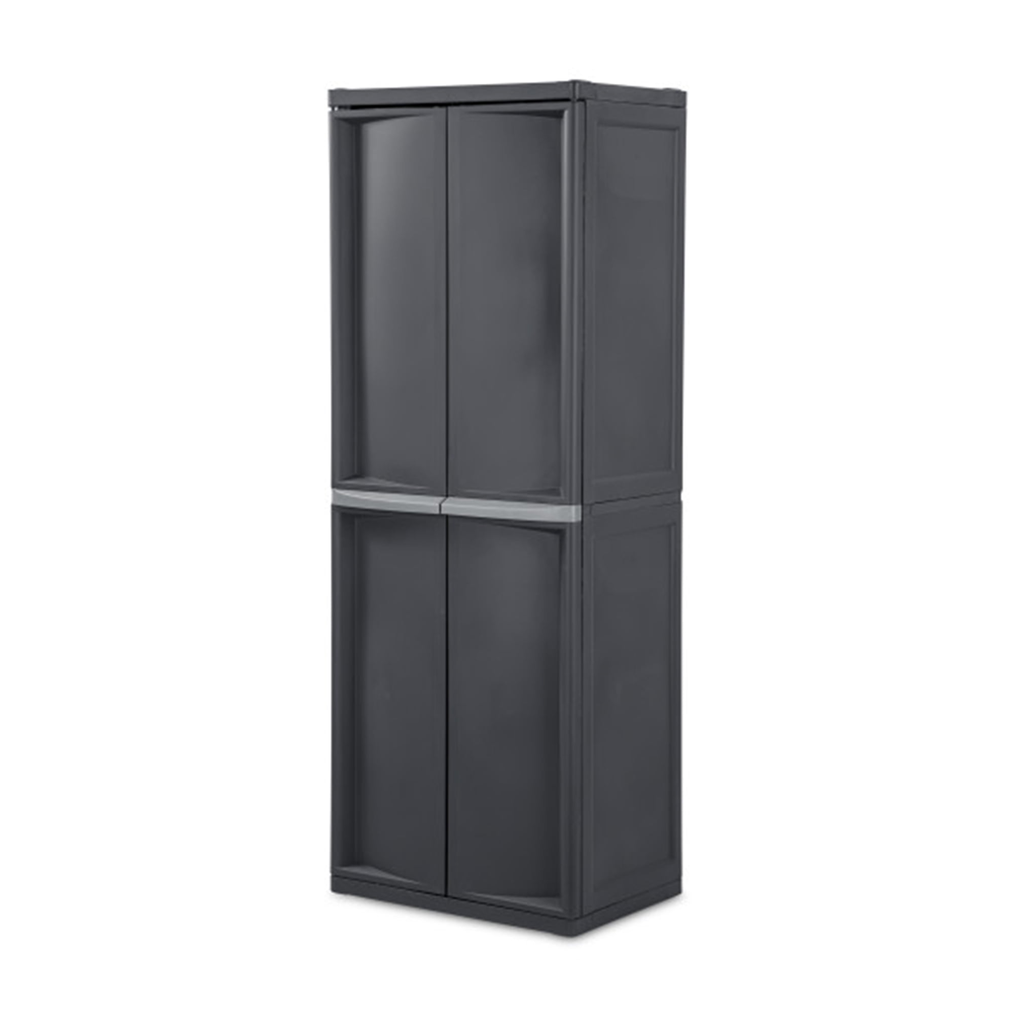 Sterilite Adjule 4 Shelf Storage Cabinet With Doors Gray 01423v01 Com