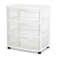 thumbnail image 1 of Sterilite At Home 3 Drawer Wide Storage Cart Container with Casters, 4 Pack, 1 of 7
