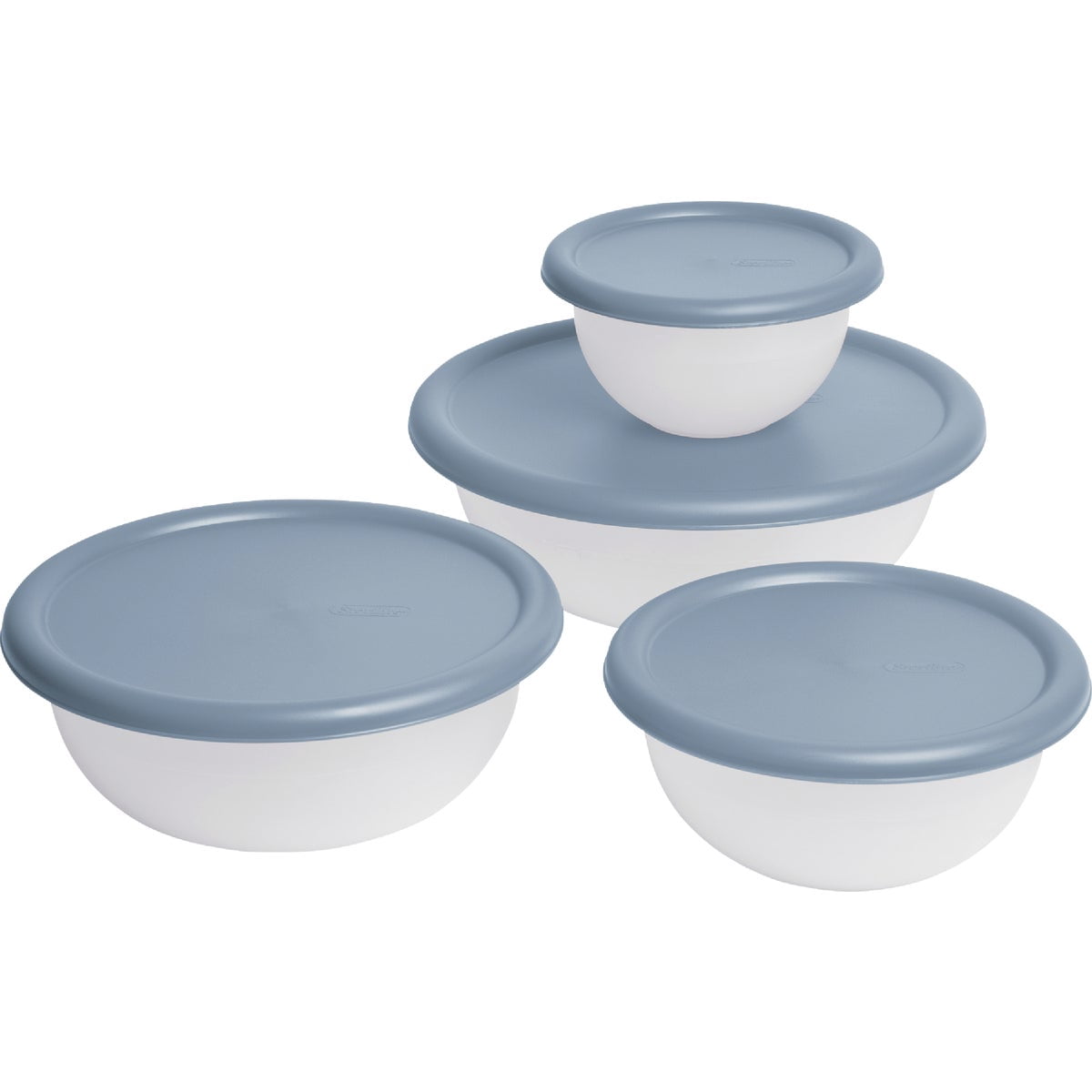 Sterilite, Bowl Set, 8 Piece, White with Blueberry Lids - Walmart.com