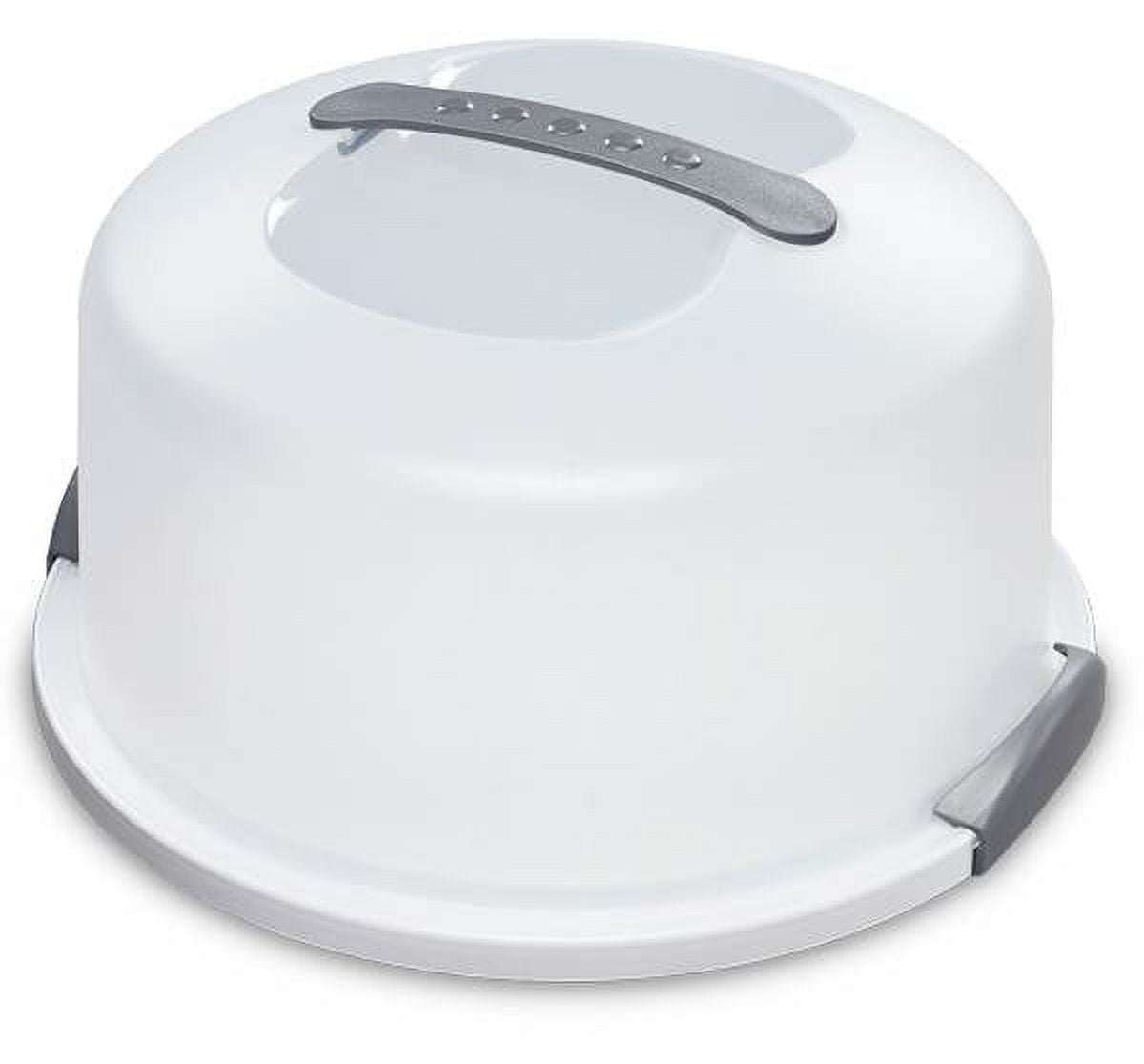 Sterilite Dishwasher Safe Cake Server with White Plastic Handle