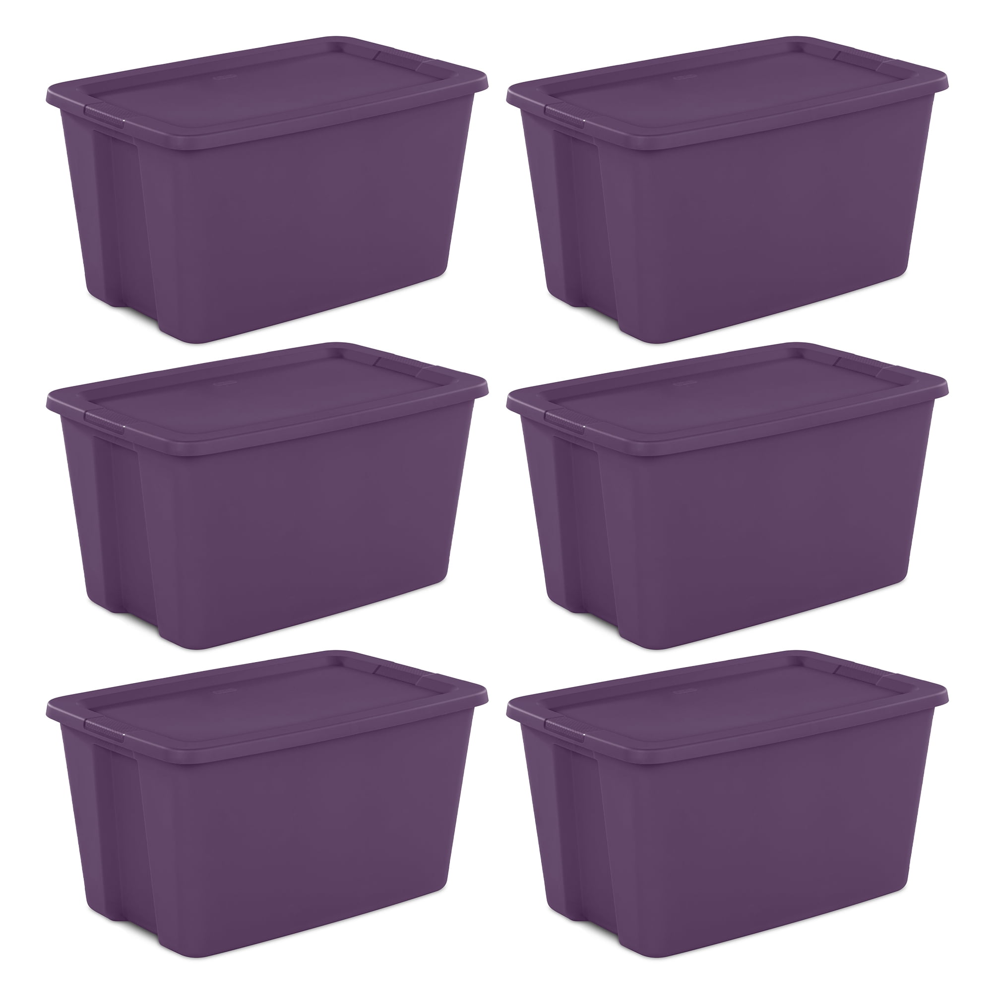 Sterilite Lidded Stackable 18 Gallon Storage Tote Container, Purple &  Reviews