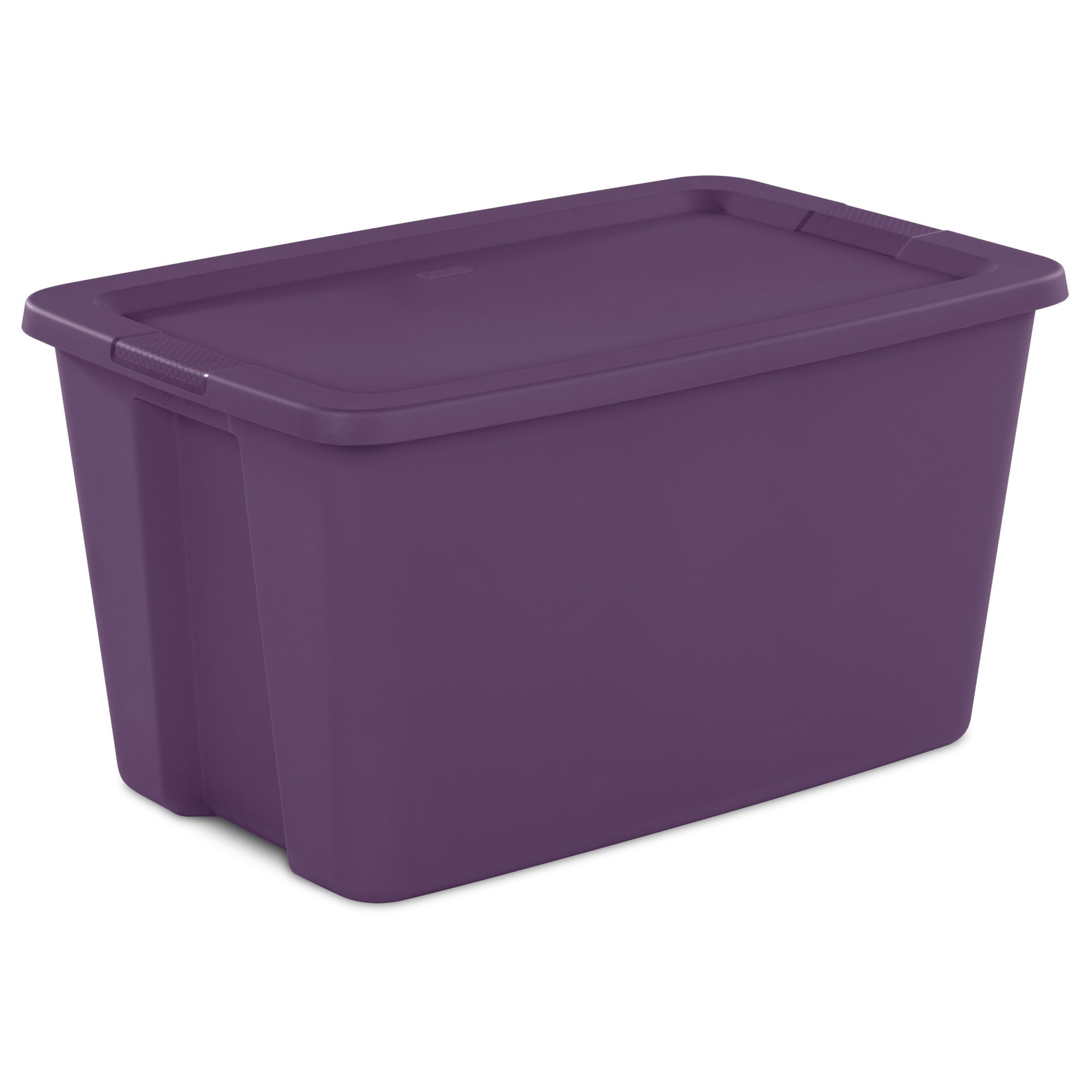 Sterilite Classic Stackable 30 Gal Storage Tote Container Purple 12 Pack