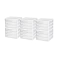 thumbnail image 1 of Sterilite Clear Plastic Stackable Small 3 Drawer Storage System, (6 Pack), 1 of 10