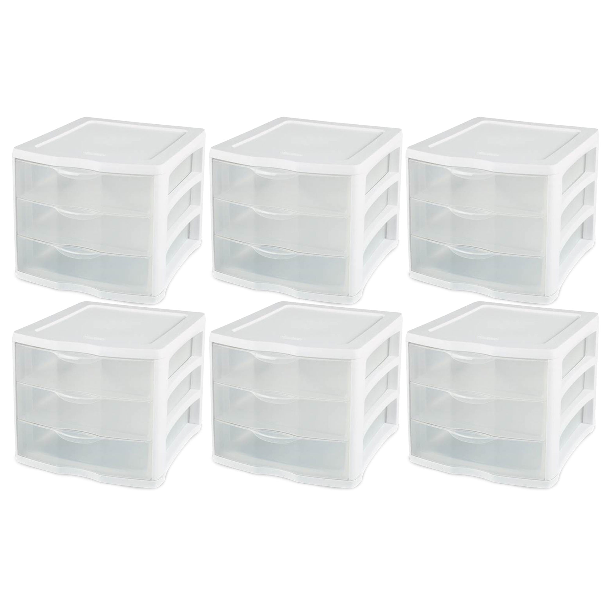 Sterilite Three Stack Bins Clear Plastic Organizer Storage System