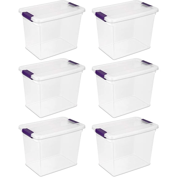 Sterilite Clear Storage Containers for Clothes, 6 Pack