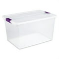 thumbnail image 1 of Sterilite ClearView 66 Quart Stacking Storage Tote w/ Latch Lid, 24 Pack, 1 of 10