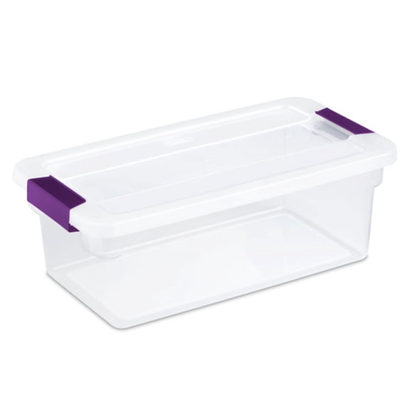 Sterilite ClearView Latch Storage Bin - Plastic with Lid - 36 Pack, 6 qt Clear