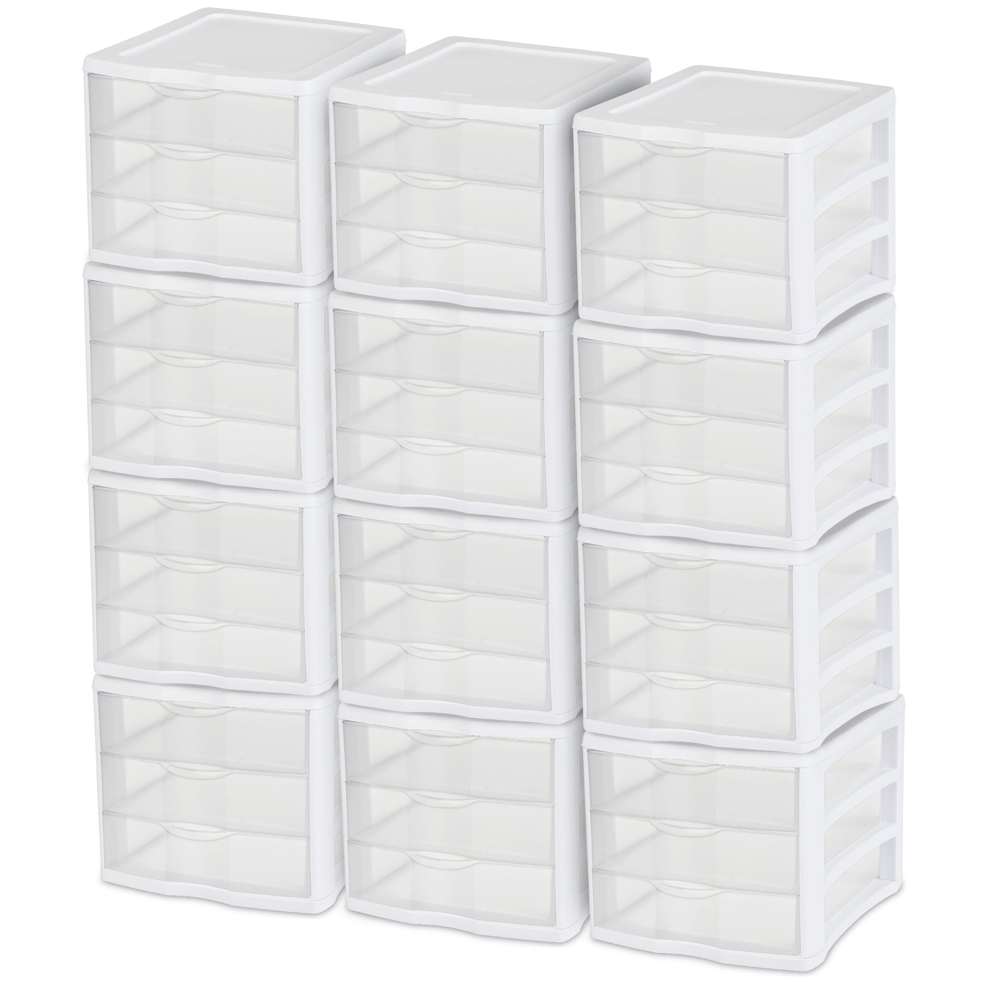 Sterilite ClearView 3-Drawer Plastic Storage Organizer, Stackable 
