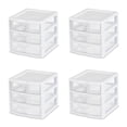 thumbnail image 1 of Sterilite 3 Drawer Unit, Stackable Plastic Organizer System with Storage Drawers, 4 Pack, 1 of 11