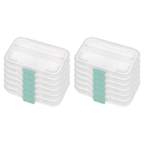 Sterilite Convenient Divided Clear Pencil Storage Box & Latch Lid, 12 Pack