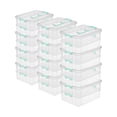 thumbnail image 1 of Sterilite Convenient Home 2-Tier Layer Stack Carry Storage Box, Clear (12 Pack), 1 of 12