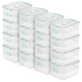 thumbnail image 1 of Sterilite Convenient Home 2-Tier Layer Stack Carry Storage Box, Clear (16 Pack), 1 of 12