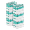 thumbnail image 1 of Sterilite Convenient Home 3-Tiered Stack Carry Storage Box, Clear (6 Pack), 1 of 13