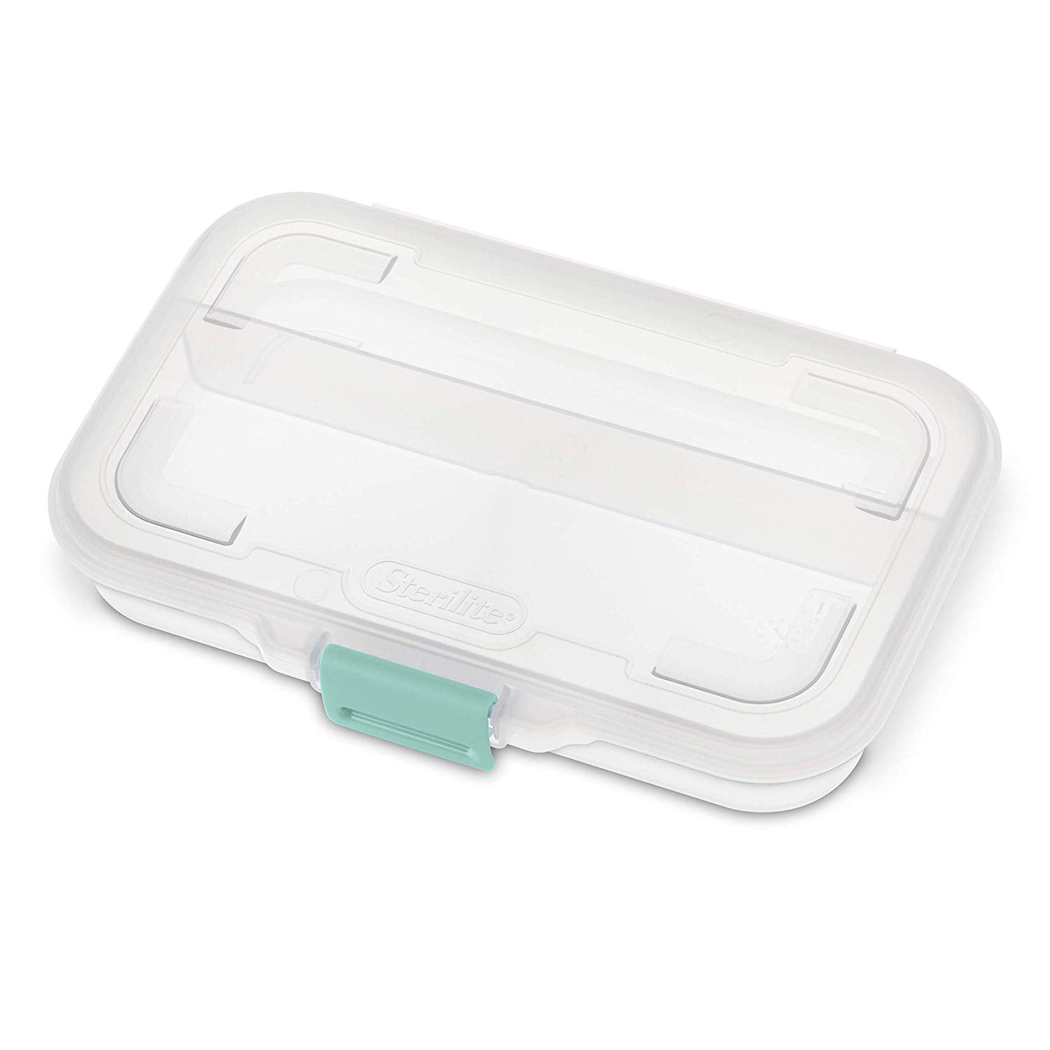 Sterilite Clear Plastic Divided Storage Box with Latch Lid