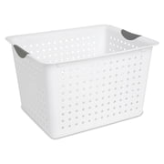 Sterilite Deep Ultra™ Basket, Open Plastic Storage Bin, Organization Solution, White