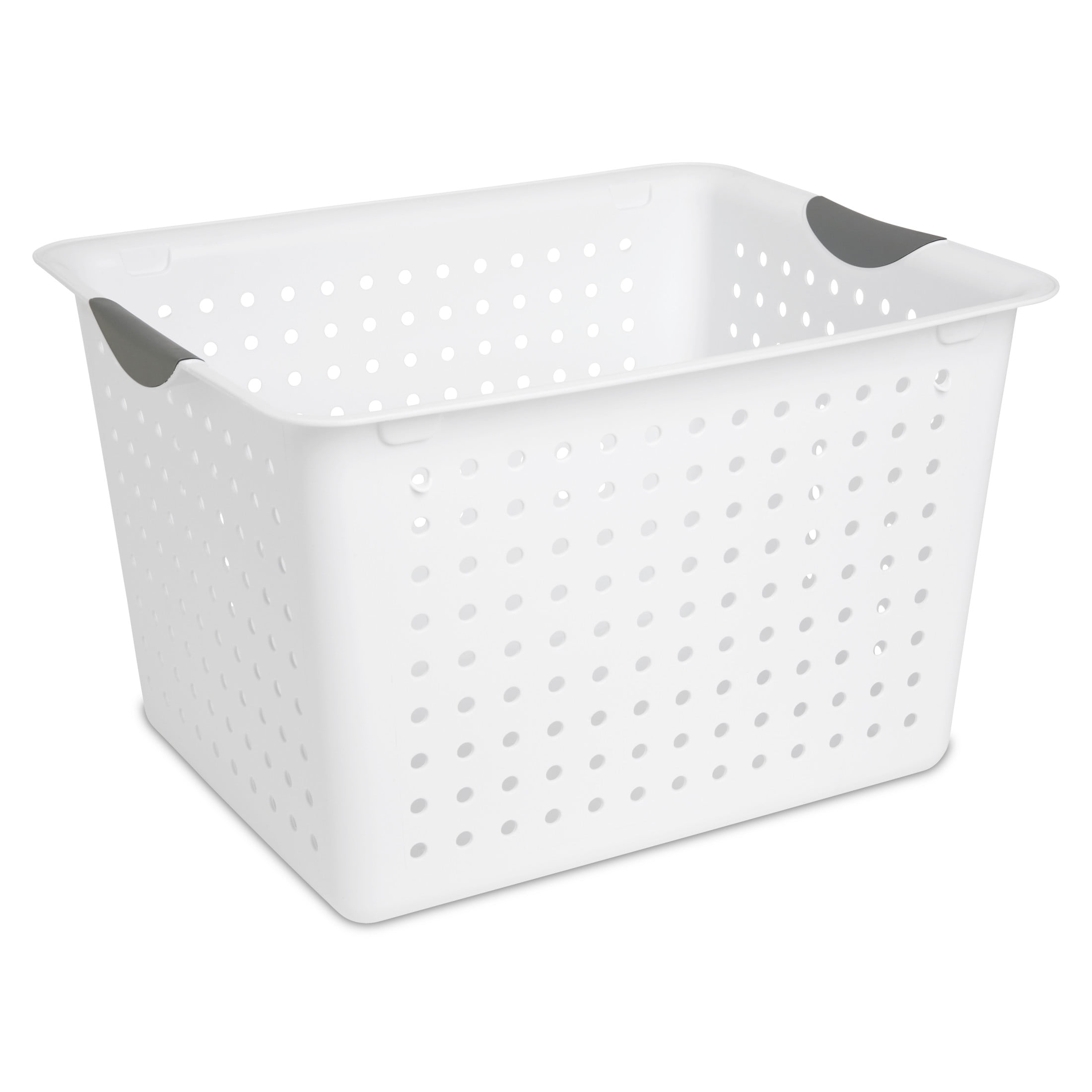 Sterilite Deep Ultra™ Basket, Open Plastic Storage Bin, Organization Solution, White