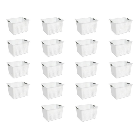 Sterilite Deep Ultra Plastic Storage Organizer Basket w/ Handles (18 Pack)
