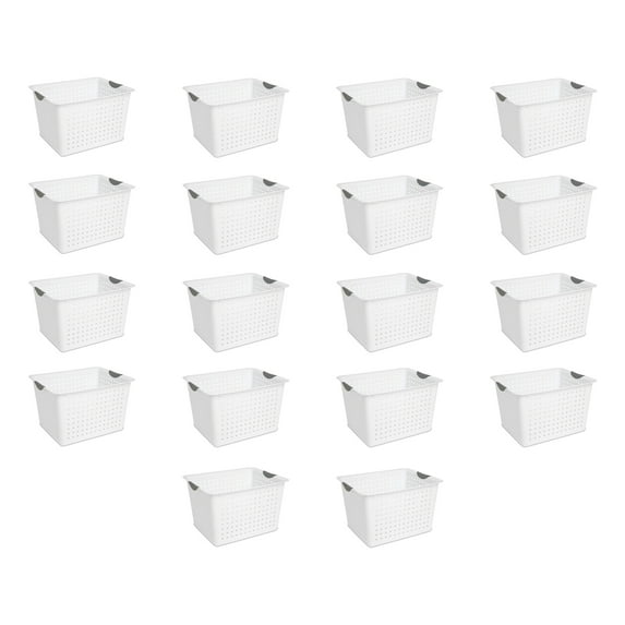Sterilite Deep Ultra Plastic Storage Organizer Basket w/ Handles (18 Pack)