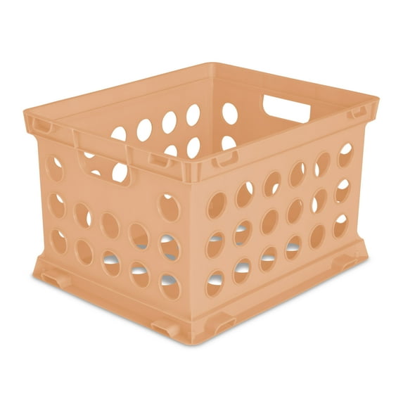 Sterilite File Crate Plastic, Icy Peach