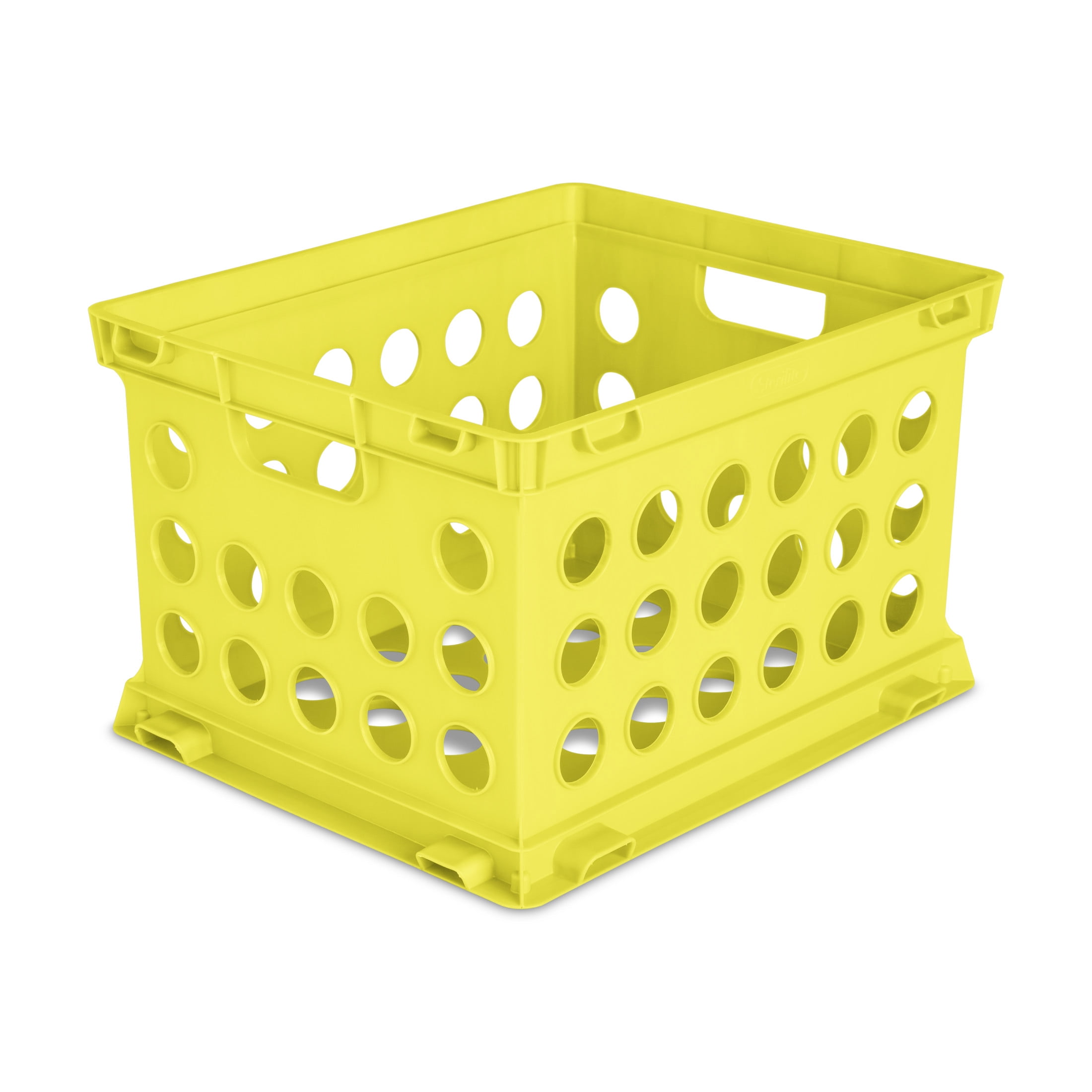 Sterilite File Crate, Versatile Plastic Bin with Through Handles, Letter or Legal-sized File Storage, Stackable, Lemon Lime