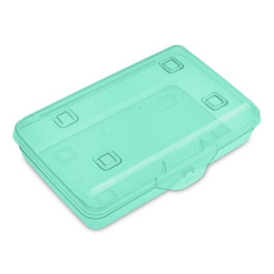 Sterilite Flat Top Pencil Box - Green Tint