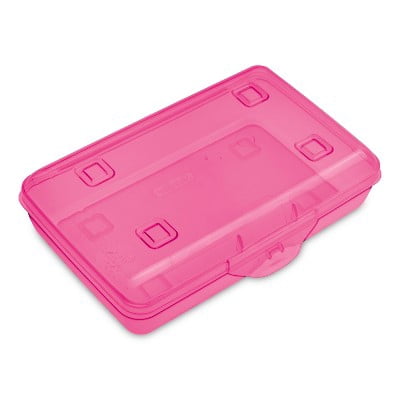Pink Color Pencil Box Sterilite Flat Top Pencil Box - Pink Tint - Walmart.com