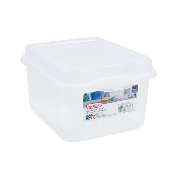 Sterilite, Small Storage Bin, 7 5/8" x 6 1/2" x 4 1/2", FlipTop ...