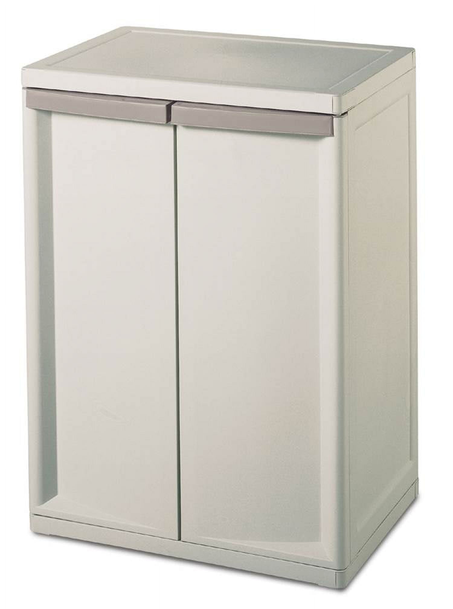 Sterilite Adjustable 4-Shelf Gray Storage Cabinet with Doors