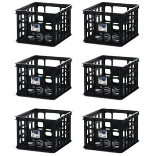 Juggernaut Storage 24 qt. Stackable Storage Crate with Handles in Black  (3-Pack) RMK24QT-3PKBLA - The Home Depot