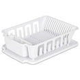 thumbnail image 1 of Sterilite Heavy Duty Sturdy Hard Plastic 2 Pc Sink Set With Dish Rack Large With Drainer & Drainboard,Snap Lock Tabs,Cup Holders for Home Kitchen Counter Top Organize Store-White, 1 of 6