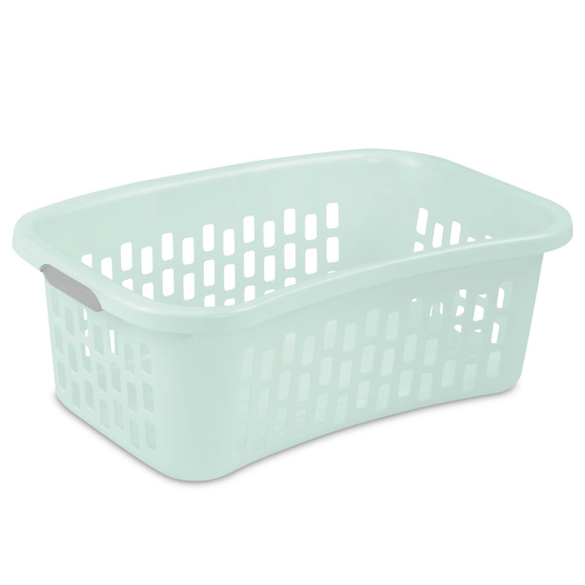 Sterilite HipHold Laundry Basket, 1.5 Bushel Plastic Clothes Hamper, Mint, 24 Pack