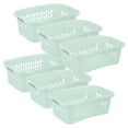 thumbnail image 1 of Sterilite HipHold Laundry Basket, 1.5 Bushel Plastic Clothes Hamper, Mint, 6 Pack, 1 of 9