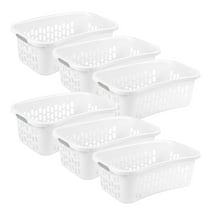 Sterilite HipHold Laundry Basket, 1.5 Bushel Plastic Clothes Hamper, White, 6 Pack