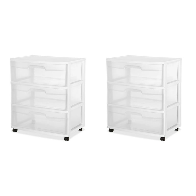 Sterilite 3 Drawer Cart, White - Walmart.com  Storage cart with drawers,  Drawer cart, Bedroom storage
