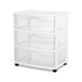 thumbnail image 1 of Sterilite Wide 3 Drawer Plastic Rolling Cart Container with Casters, 2 Pack, 1 of 6