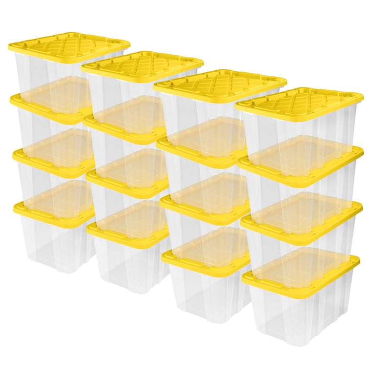 Sterilite Industrial Storage Box with Handles, 27 Gal, Yellow, 16