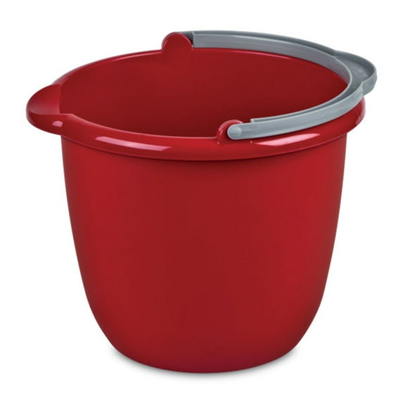 Sterilite Large 10 Quart Easy Pour Spout Pail with Handle, Red (24 Pack)