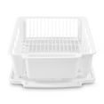 thumbnail image 1 of Sterilite Large 2 Piece Sink Set, Dish Drainer and Drainboard for Plates, Cups, and Flatware, White, 1 of 11