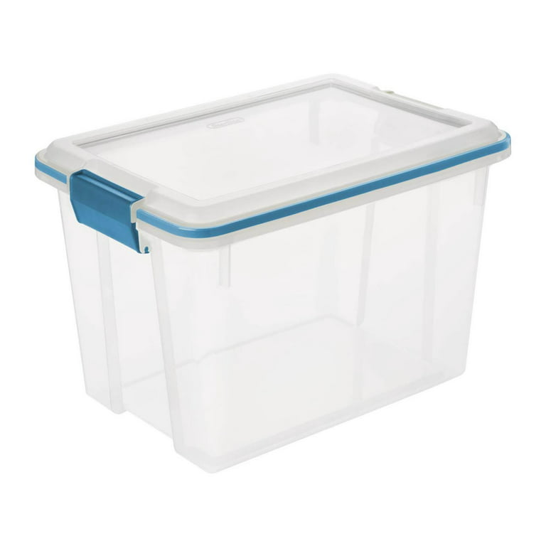 Sterilite Large 32 Qt Home Storage Container Tote with Latching Lids, (4  Pack)