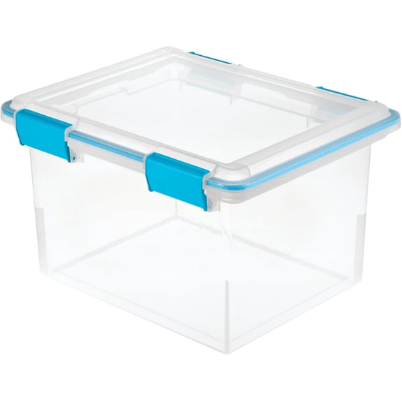 Sterilite Large 32 Quart Multipurpose Clear Plastic Storage Container Tote with Latching Lid for Home and Office Organization, 8 Pack