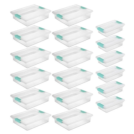 Sterilite Large Clip Storage Box, 12 Pack, & Small Clip Storage Box, 6 Pack