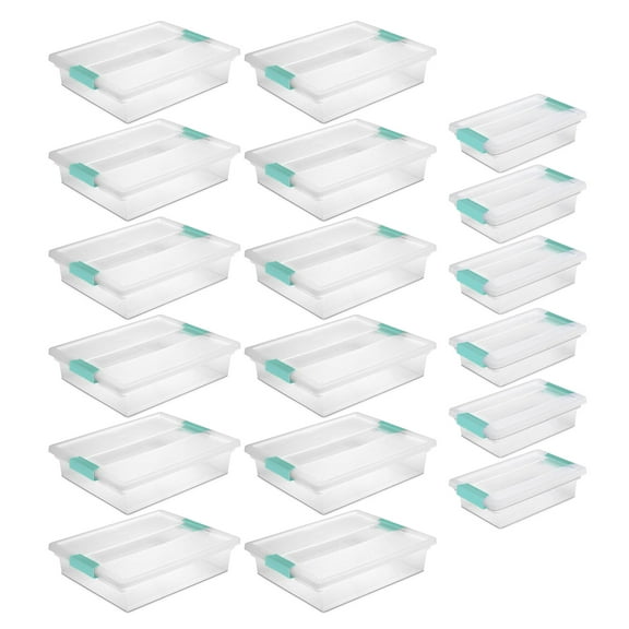 Sterilite Large Clip Storage Box, 12 Pack, & Small Clip Storage Box, 6 Pack