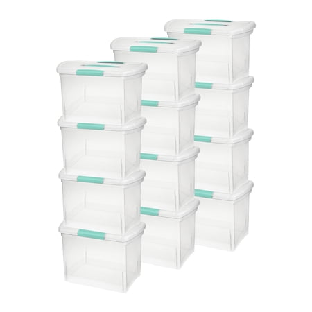 Sterilite Large Nesting ShowOffs Clear File Box w/ Handle, (12 Pack)