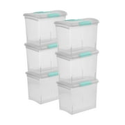 Sterilite Large Nesting ShowOffs Clear File Box w/ Handle, (6 Pack)