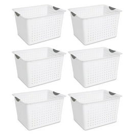 Large Decorative Plastic Bin with Cutout Handles White - Brightroom™