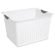 Sterilite Large Plastic Deep Ultra Storage Basket Tote - Rectangular - 6 Pack, White